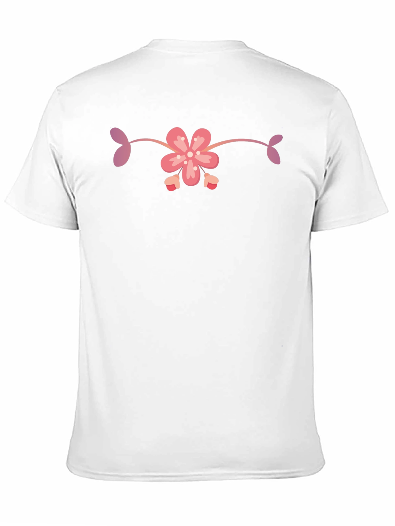Black T-Shirt with Floral Design