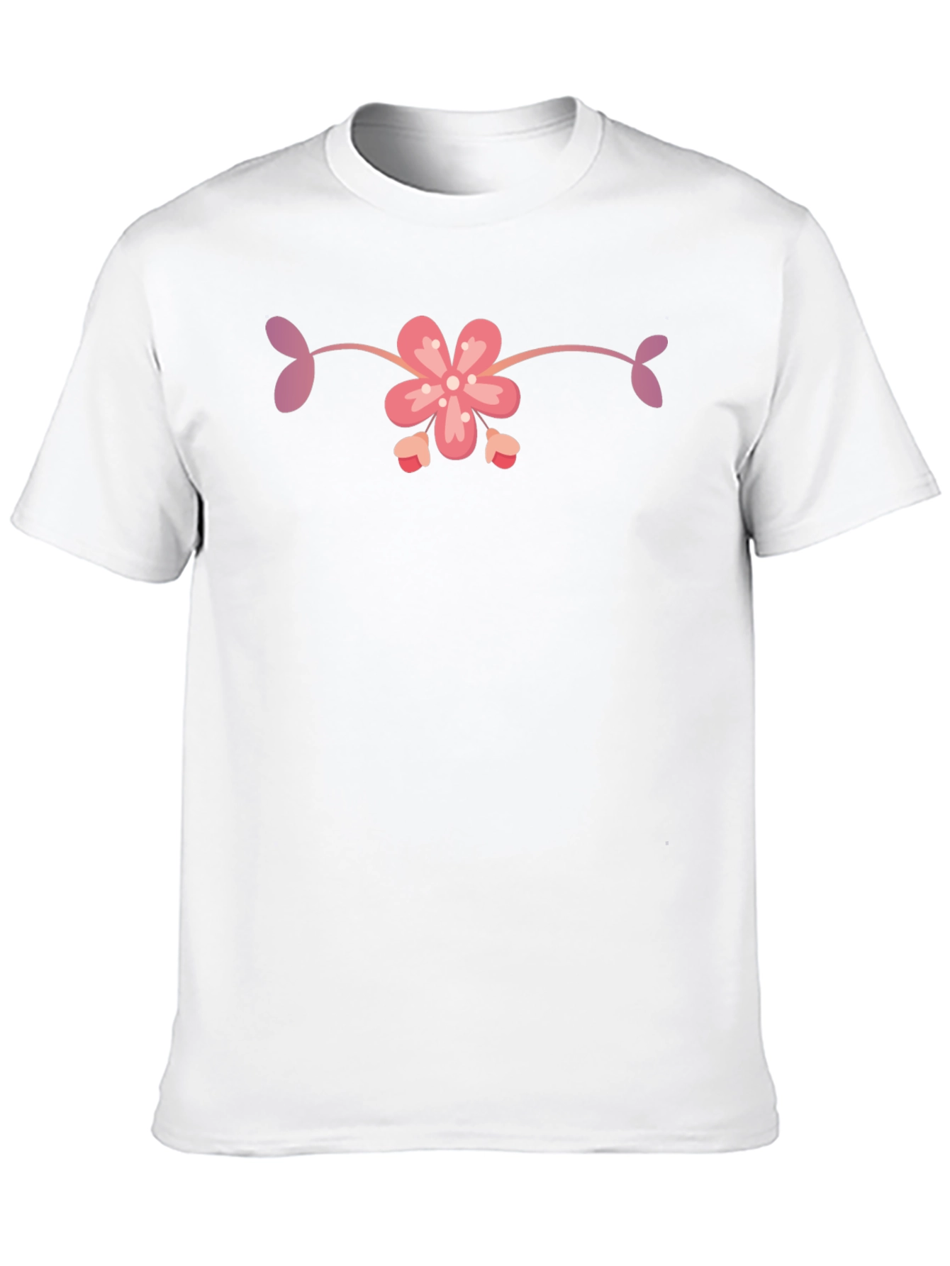 Black T-Shirt with Floral Design