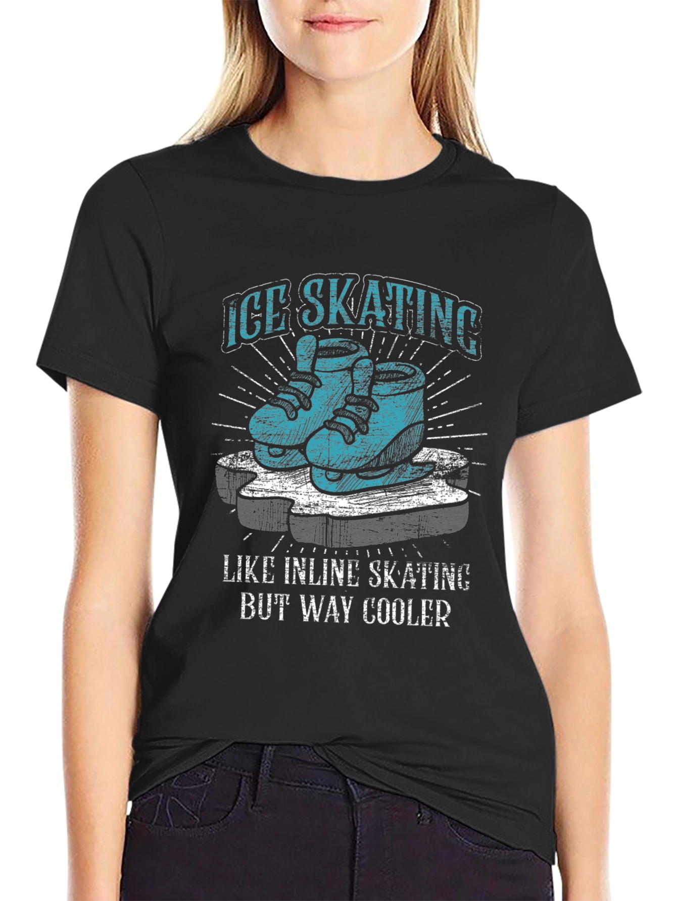 Ice Skating T-Shirt - Way Cooler Than Inline Skating!