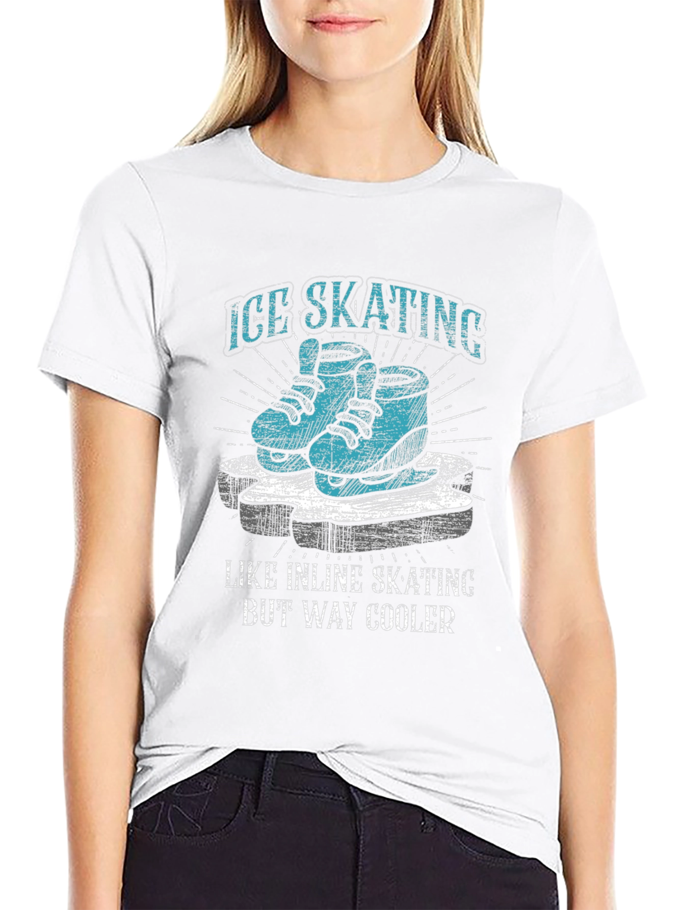 Ice Skating T-Shirt - Way Cooler Than Inline Skating!