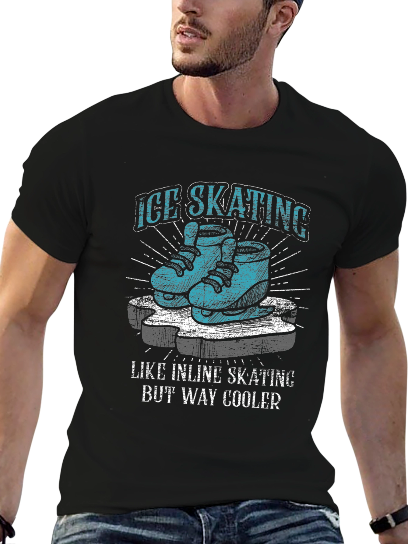 Ice Skating T-Shirt - Way Cooler Than Inline Skating!
