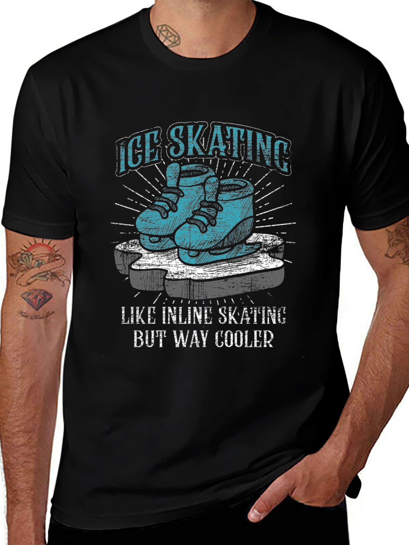 Ice Skating T-Shirt - Way Cooler Than Inline Skating!