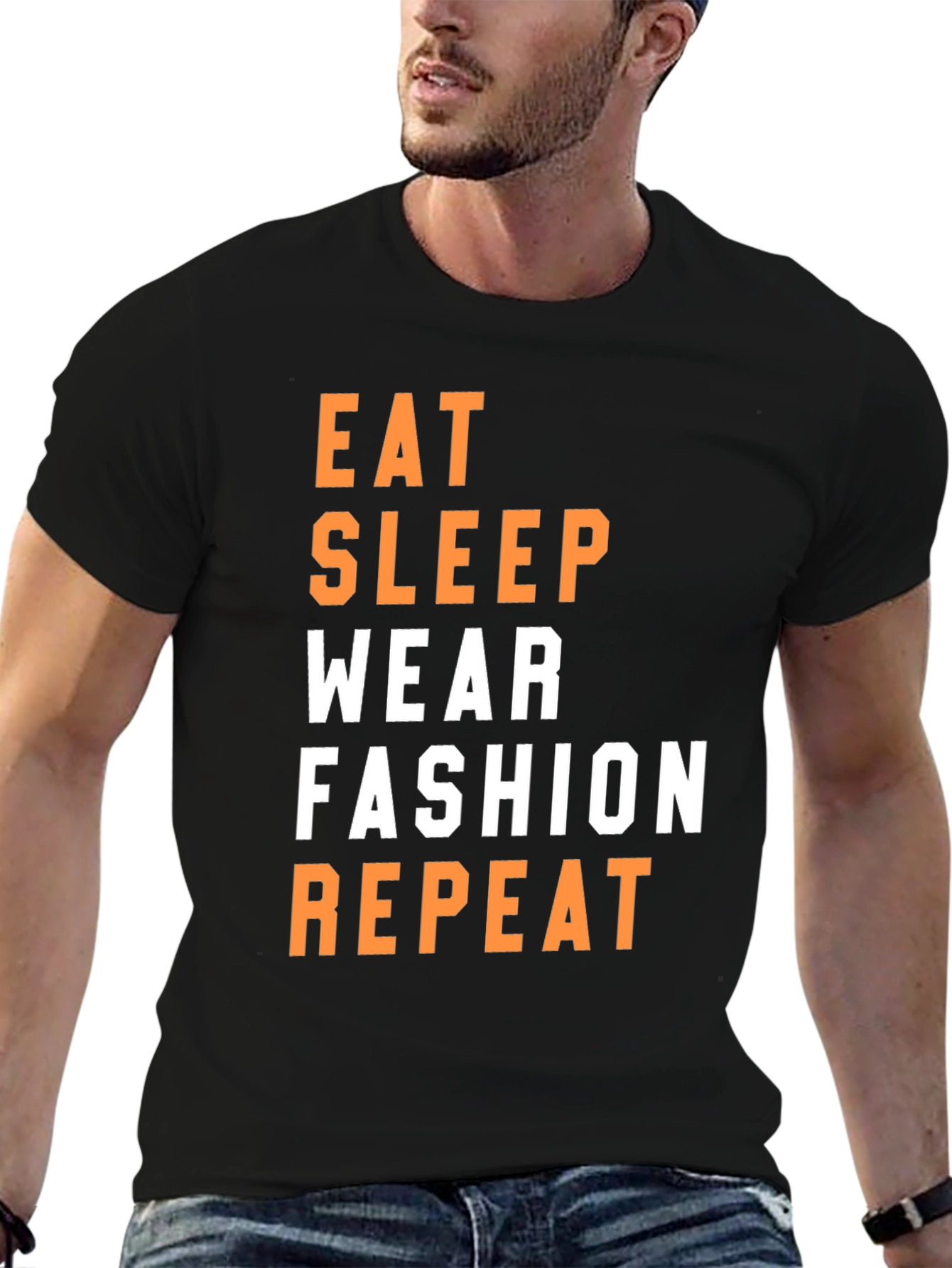 Eat Sleep Wear Fashion Repeat Black T-Shirt