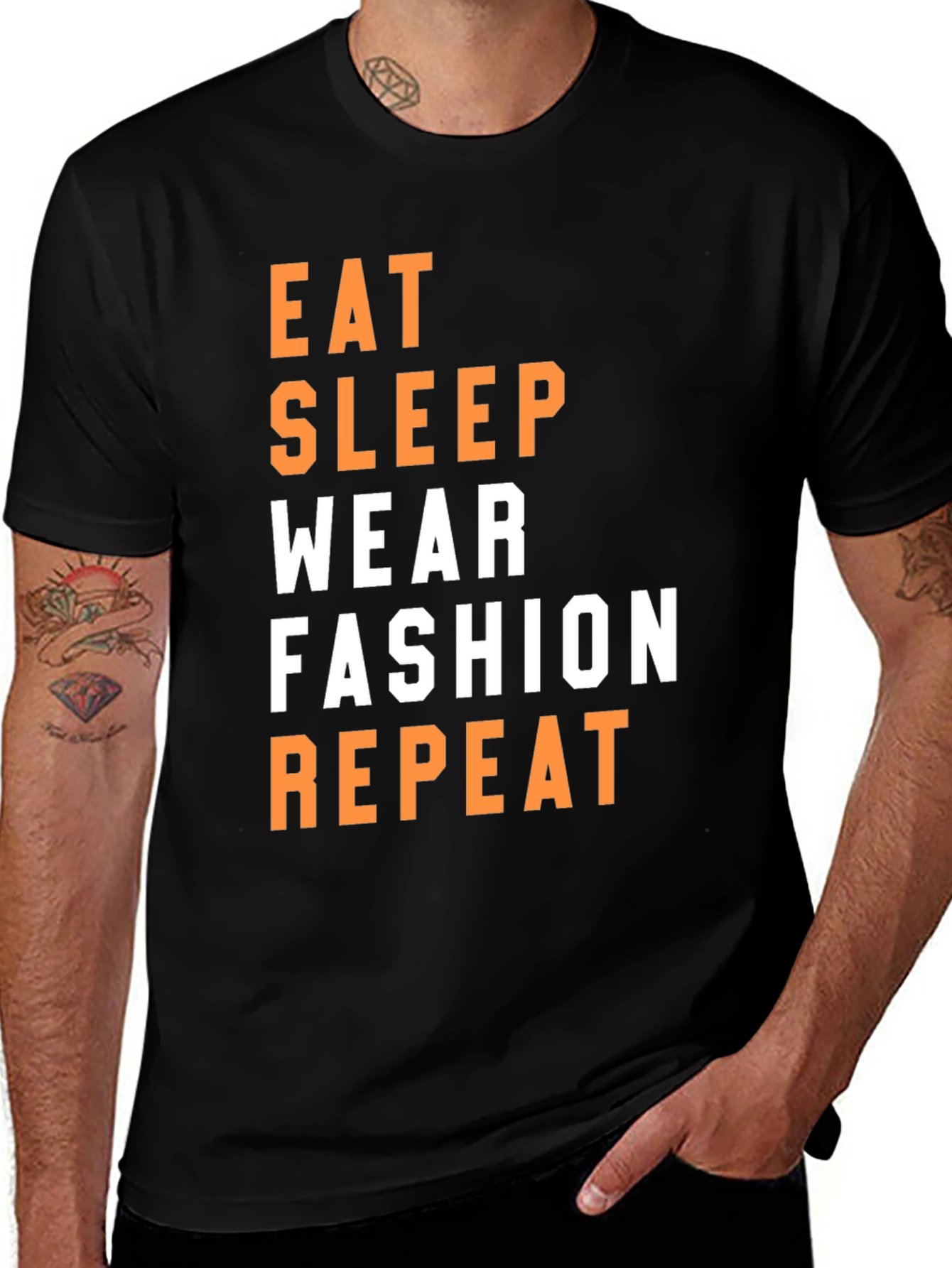 Eat Sleep Wear Fashion Repeat Black T-Shirt