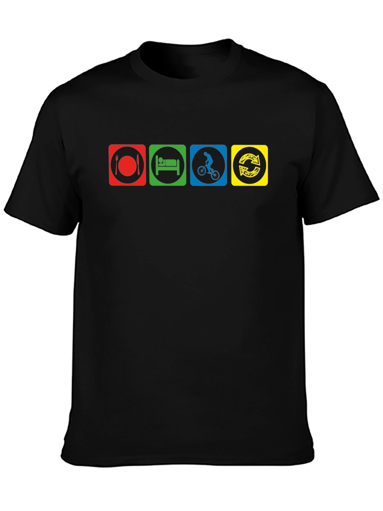 Eat Sleep Ride Repeat Black T-Shirt