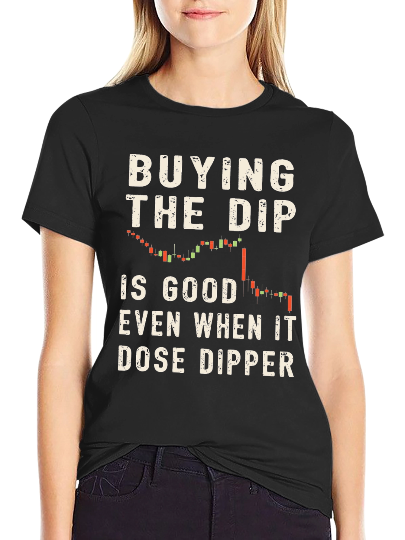 Buying the Dip Crypto Black T-Shirt