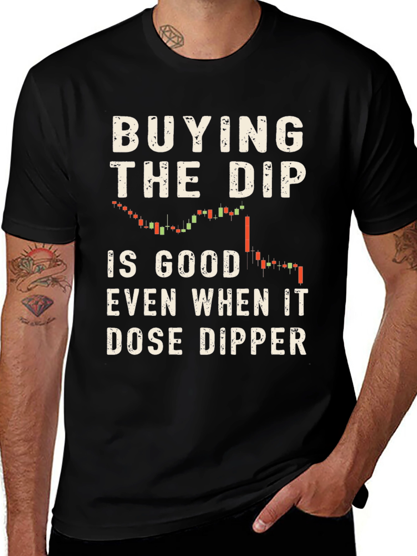 Buying the Dip Crypto Black T-Shirt