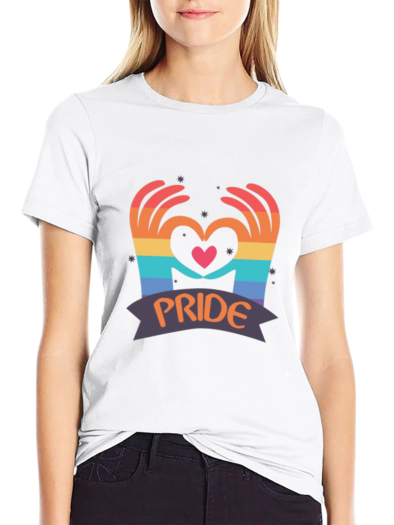 Pride Heart Hands Graphic T-Shirt