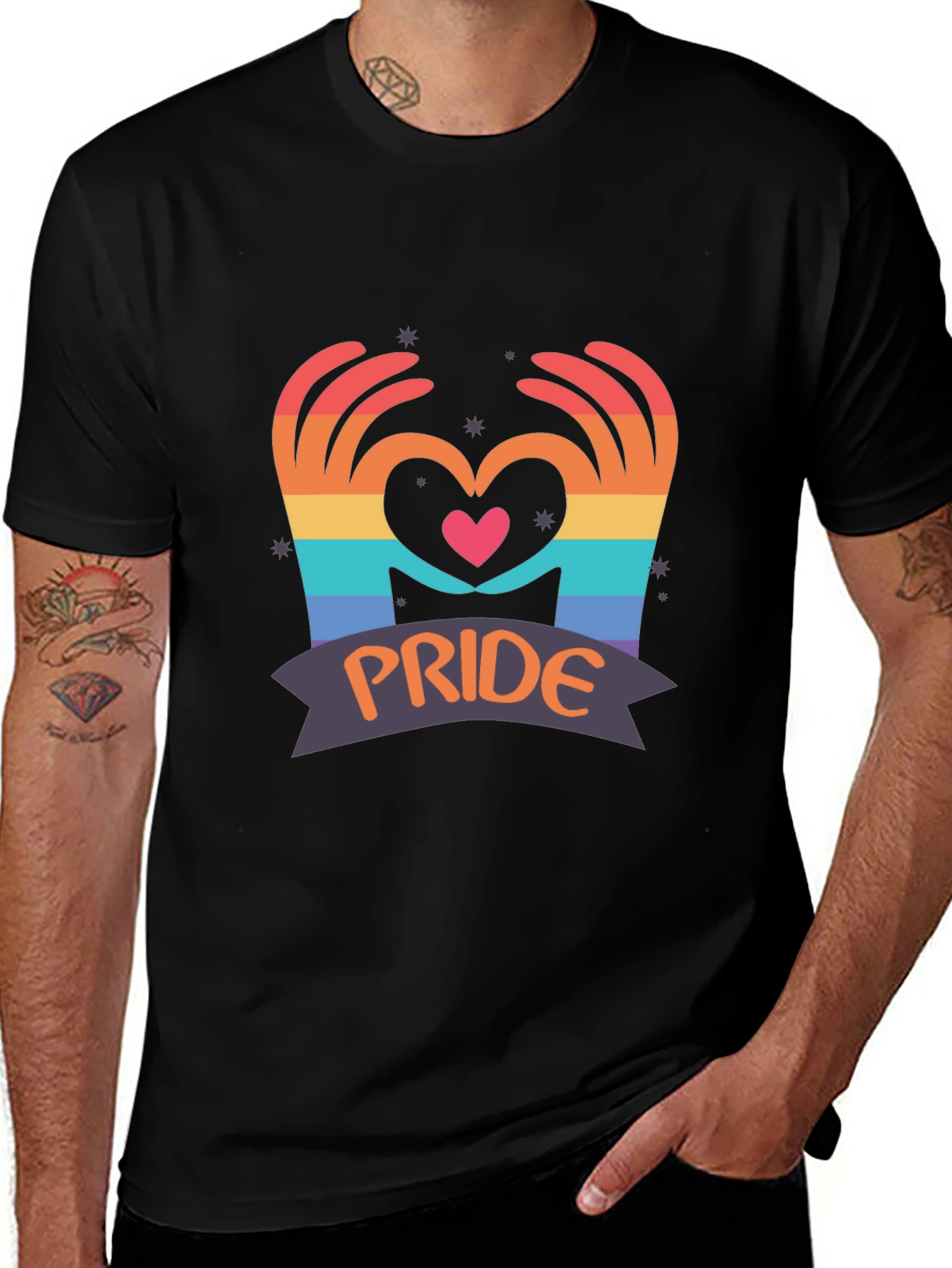 Pride Heart Hands Graphic T-Shirt