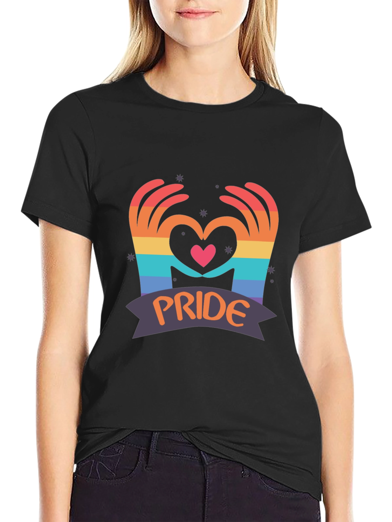 Pride Heart Hands Graphic T-Shirt