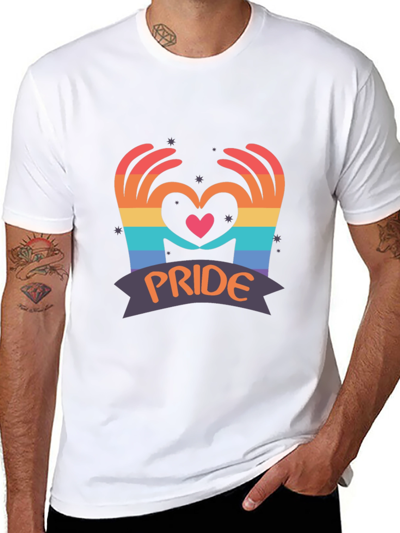 Pride Heart Hands Graphic T-Shirt