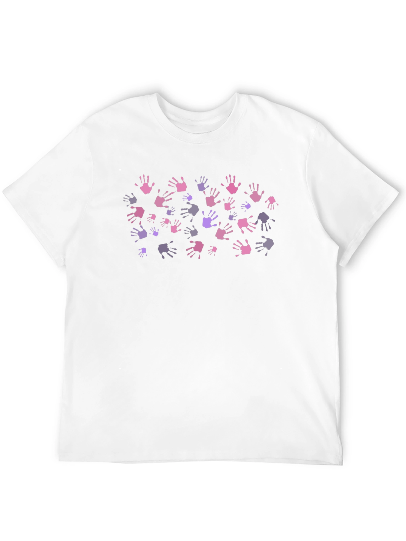 Handprint Pattern Tee - Stylish Black Cotton Shirt