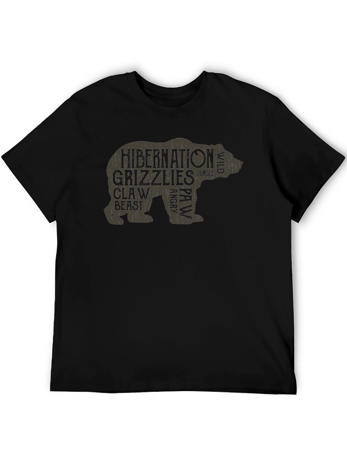 Grizzly Bear Word Art T-Shirt