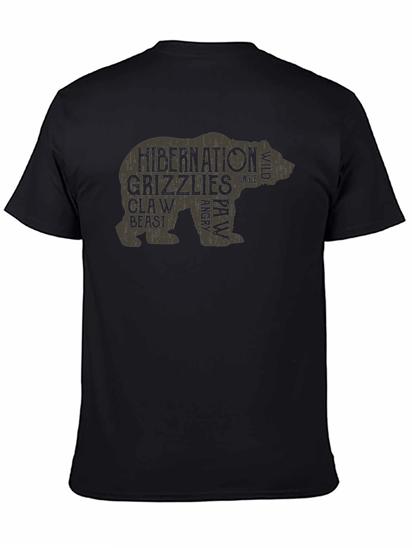 Grizzly Bear Word Art T-Shirt