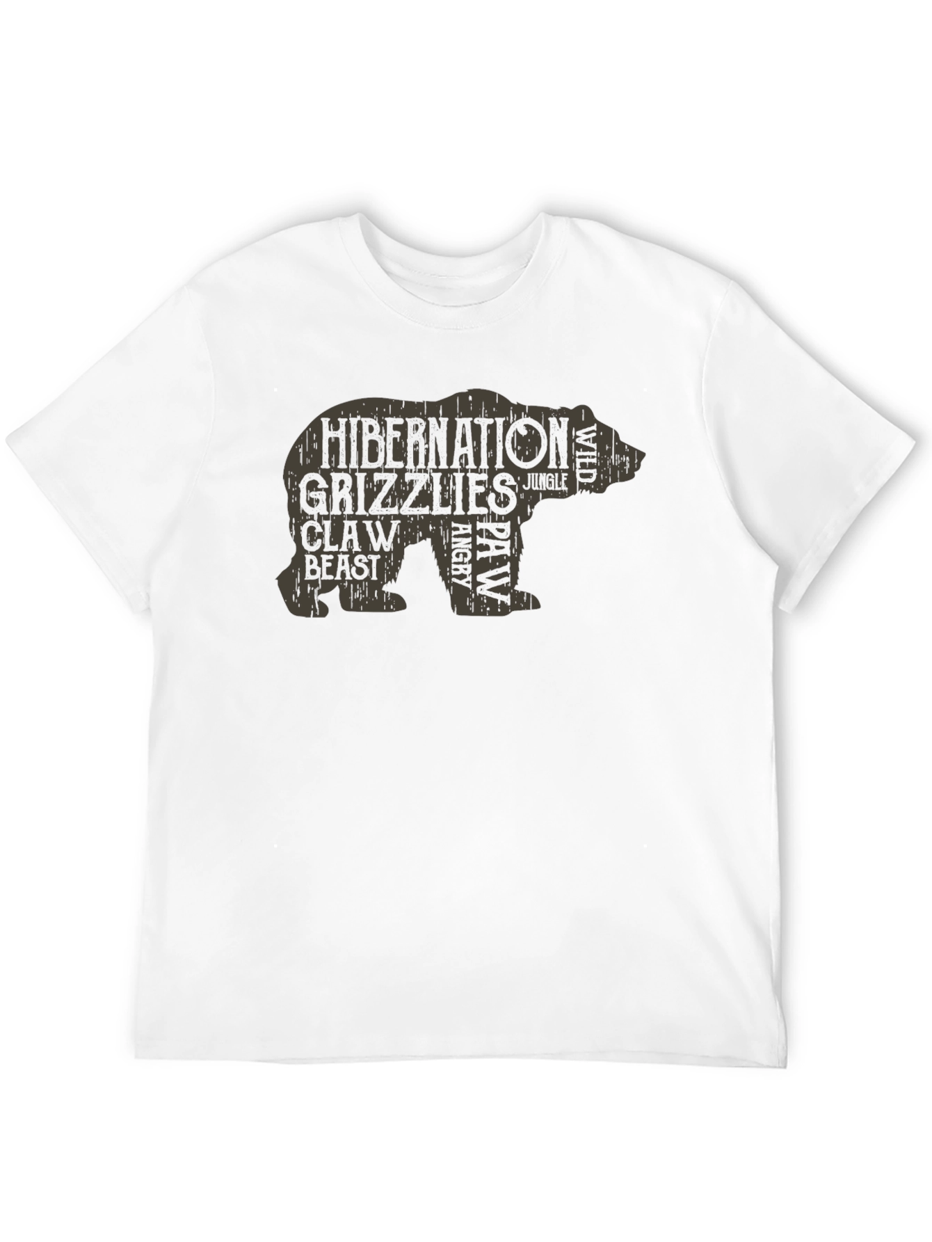 Grizzly Bear Word Art T-Shirt