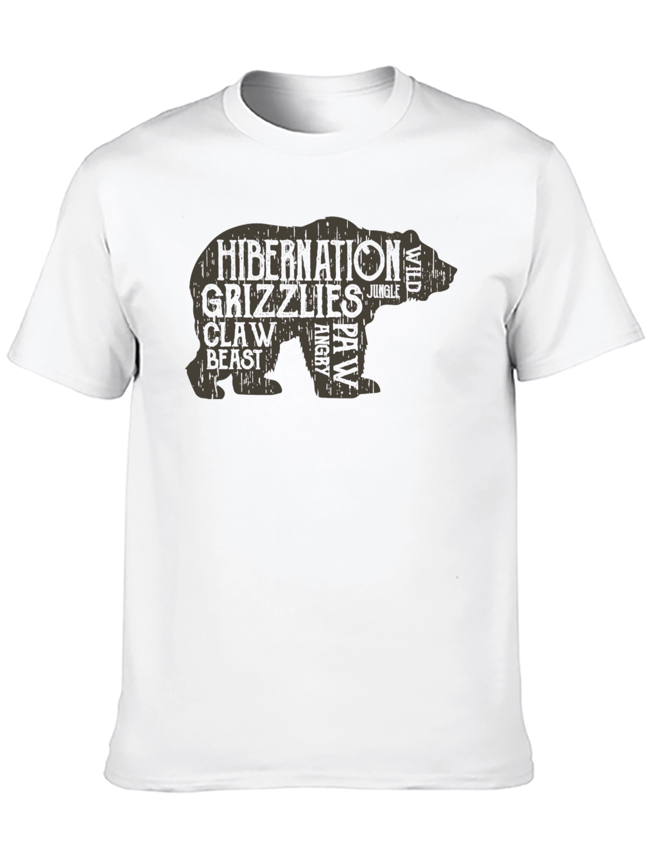Grizzly Bear Word Art T-Shirt