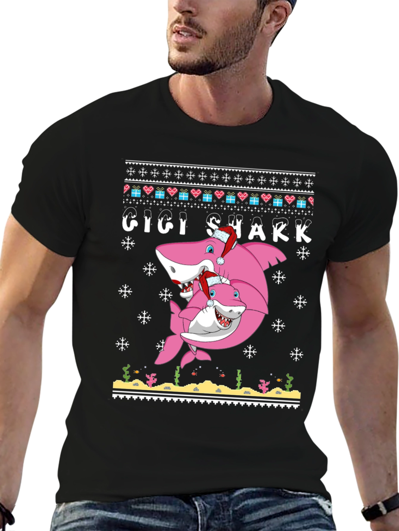 Gigi Shark Christmas Sweater T-Shirt
