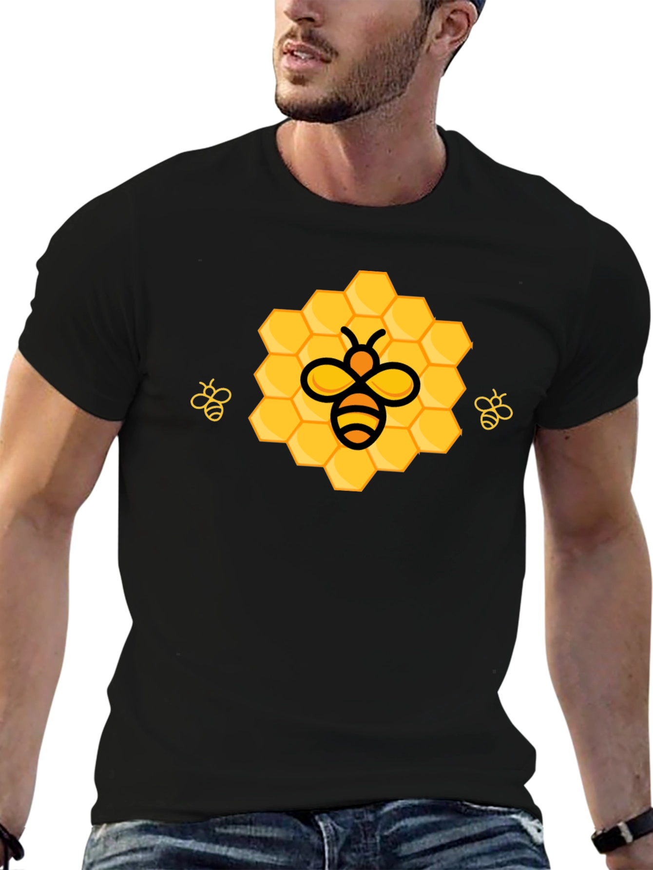 Honeycomb Bee Graphic T-Shirt