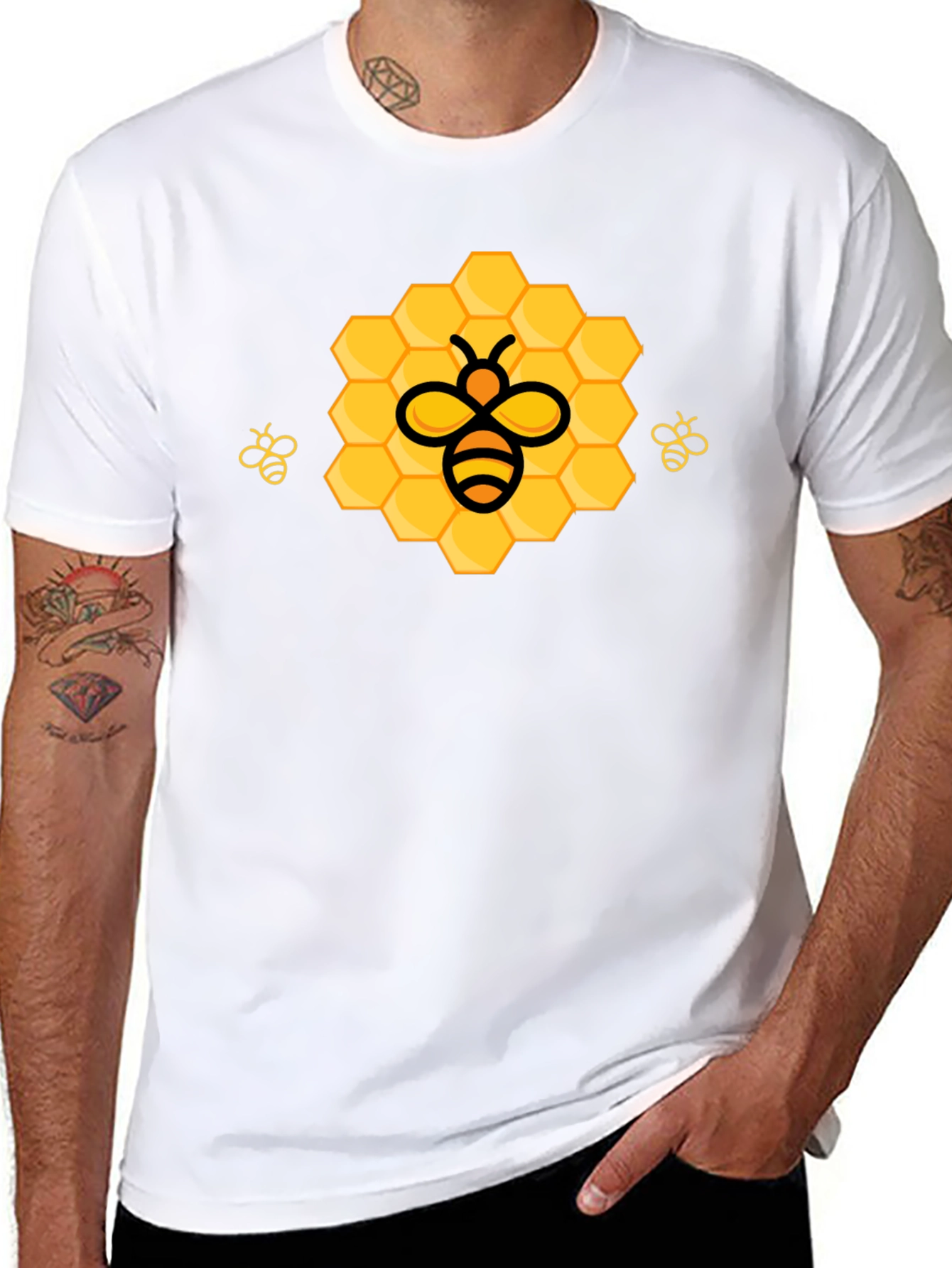Honeycomb Bee Graphic T-Shirt