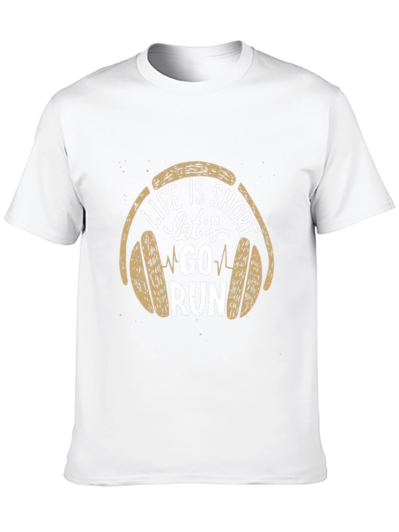 Life is Short Go Run Black Graphic Tee