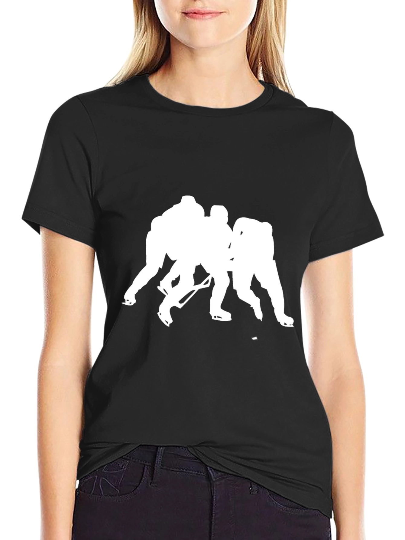 Hockey Players Graphic Tee - Black