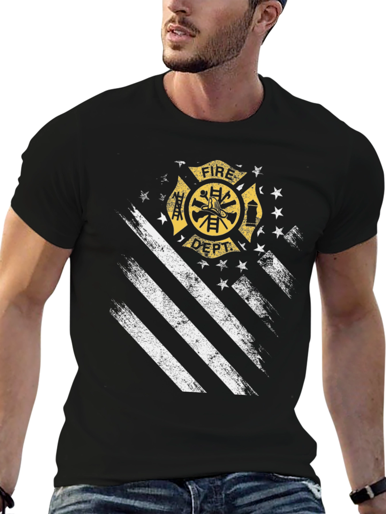 Fire Dept. American Flag T-Shirt