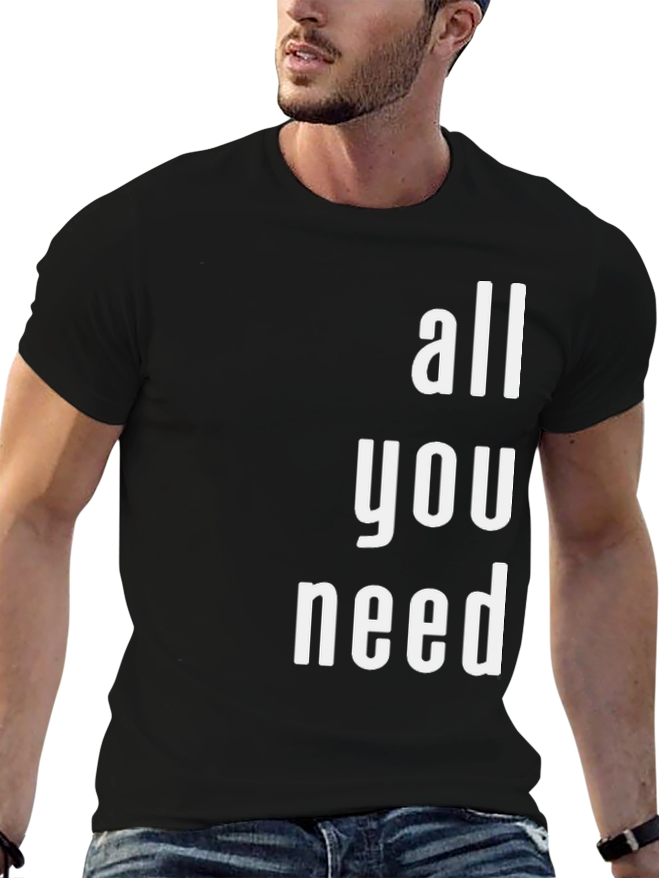 All You Need Graphic Tee - Black Cotton T-Shirt