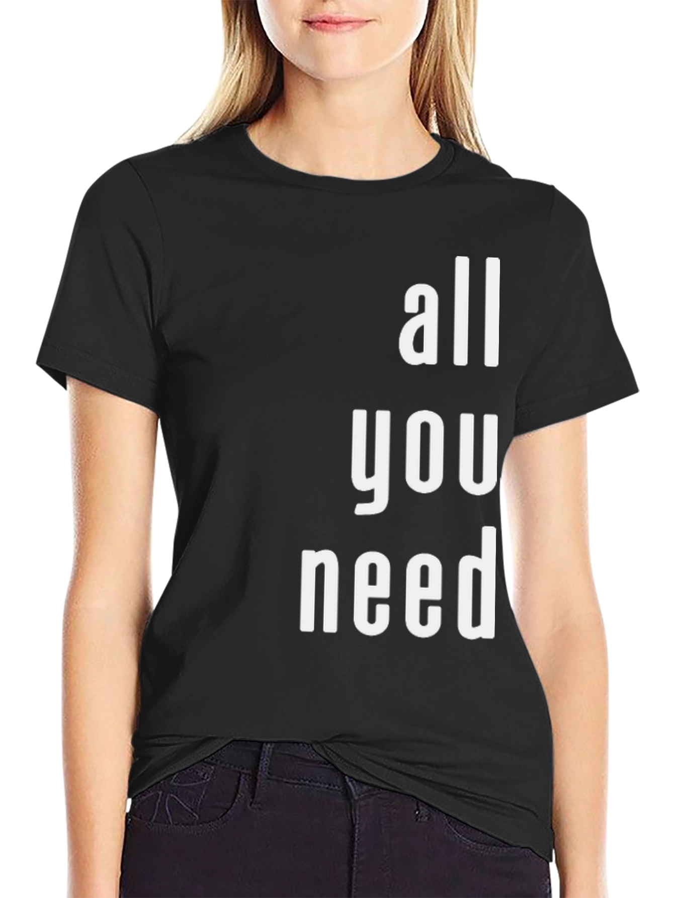 All You Need Graphic Tee - Black Cotton T-Shirt