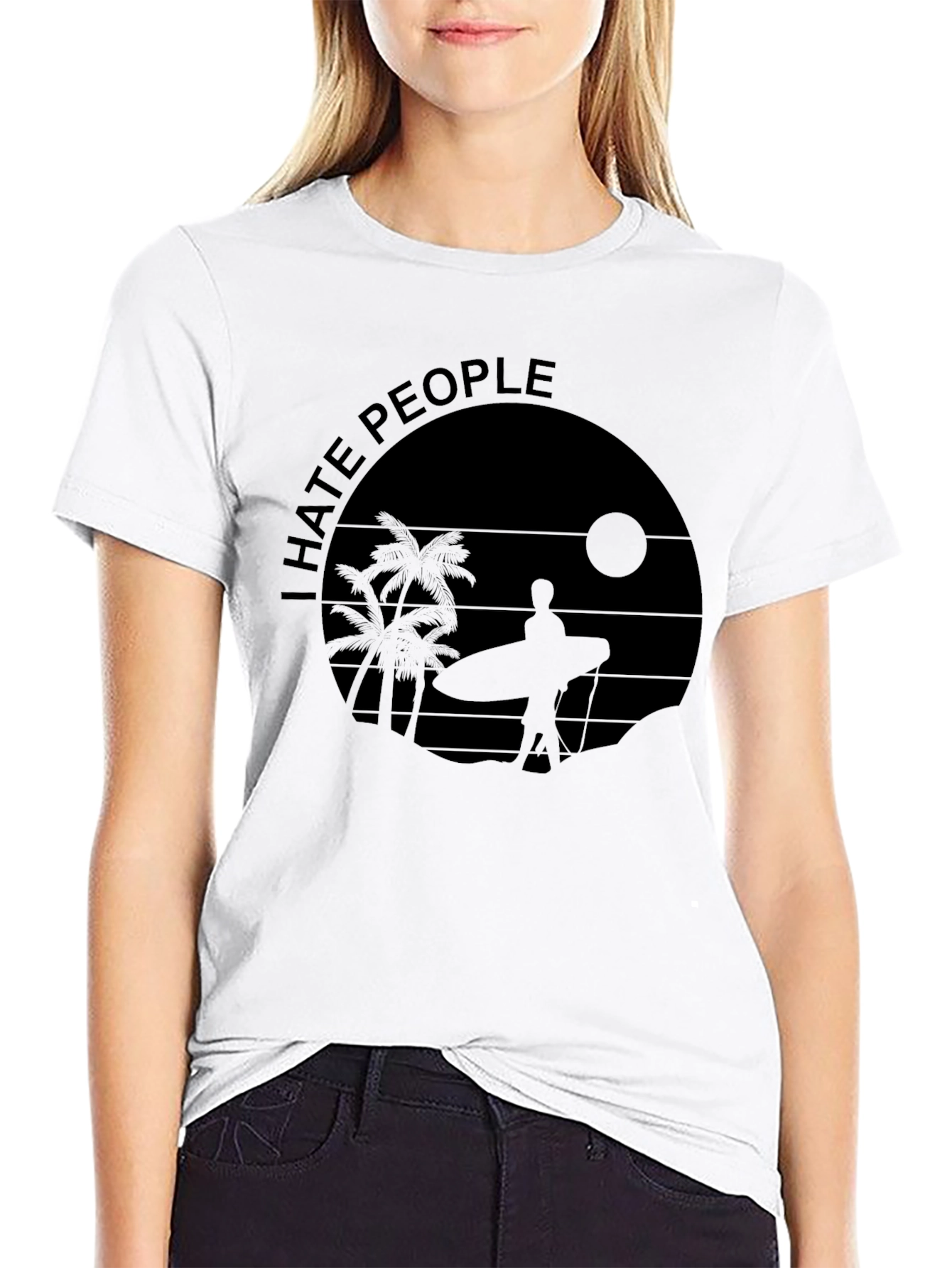 I Hate People Surfer Graphic Tee - Beach Vibes