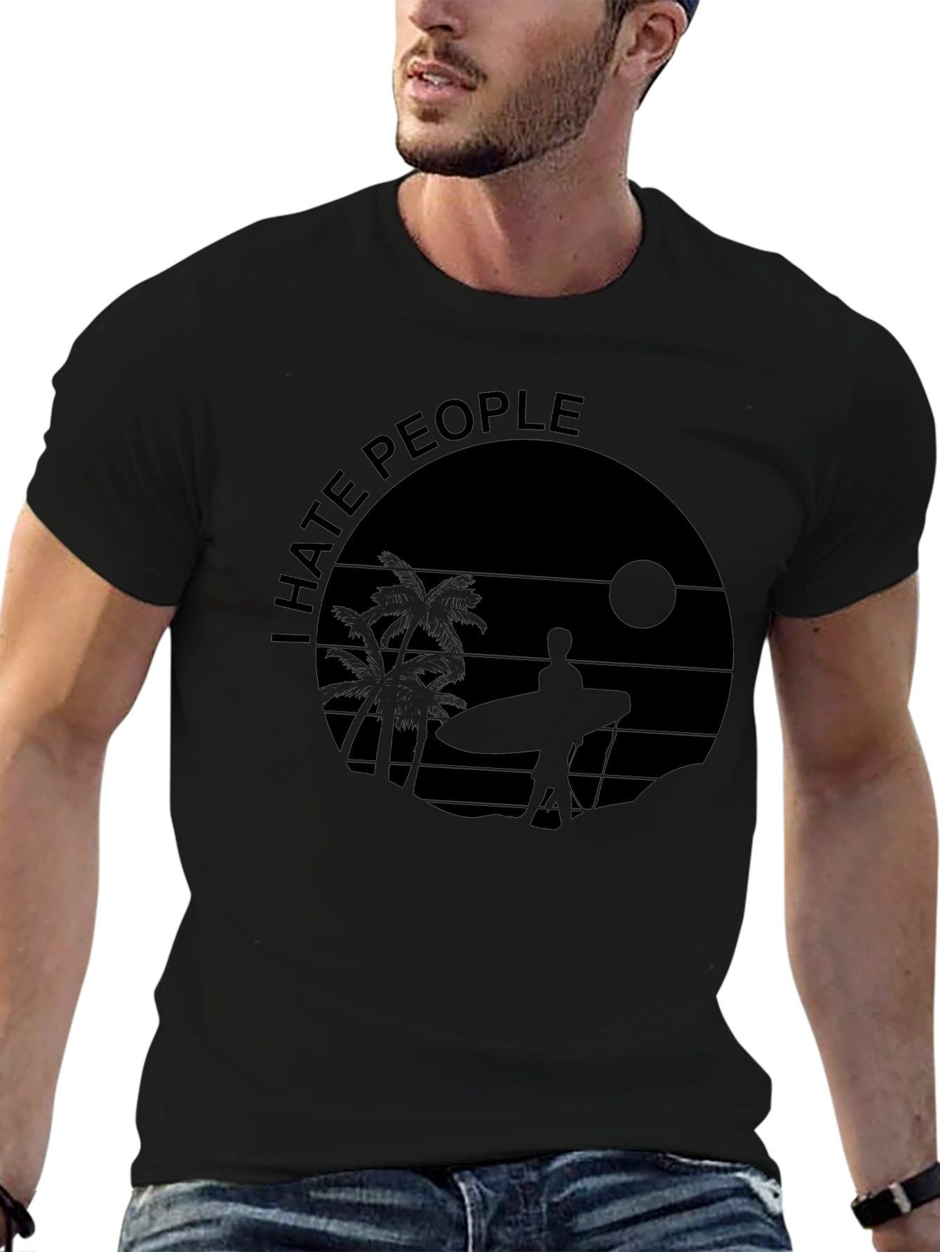 I Hate People Surfer Graphic Tee - Beach Vibes