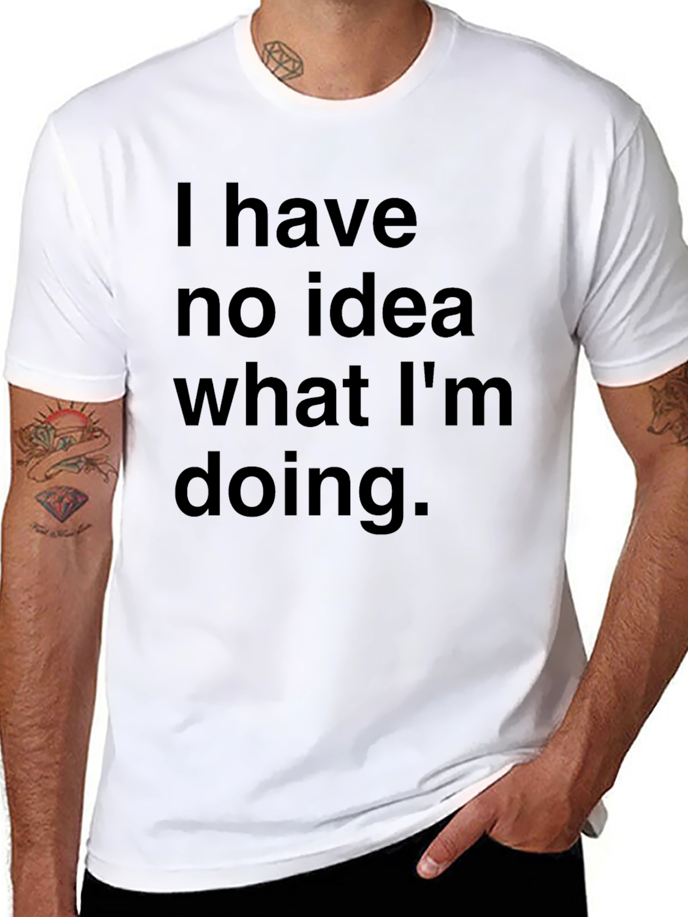 Funny I Have No Idea Black T-Shirt