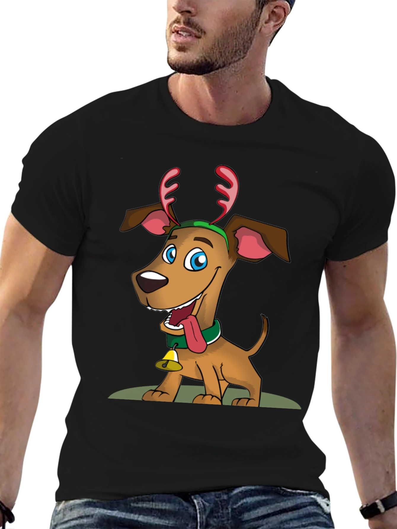 Festive Dog Graphic T-Shirt - Holiday Cheer!