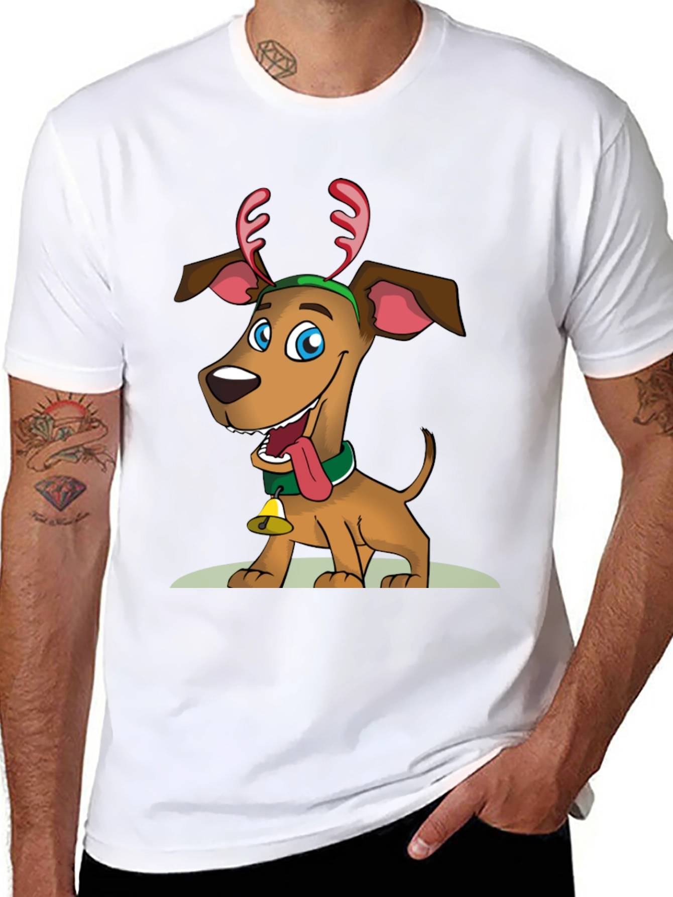 Festive Dog Graphic T-Shirt - Holiday Cheer!