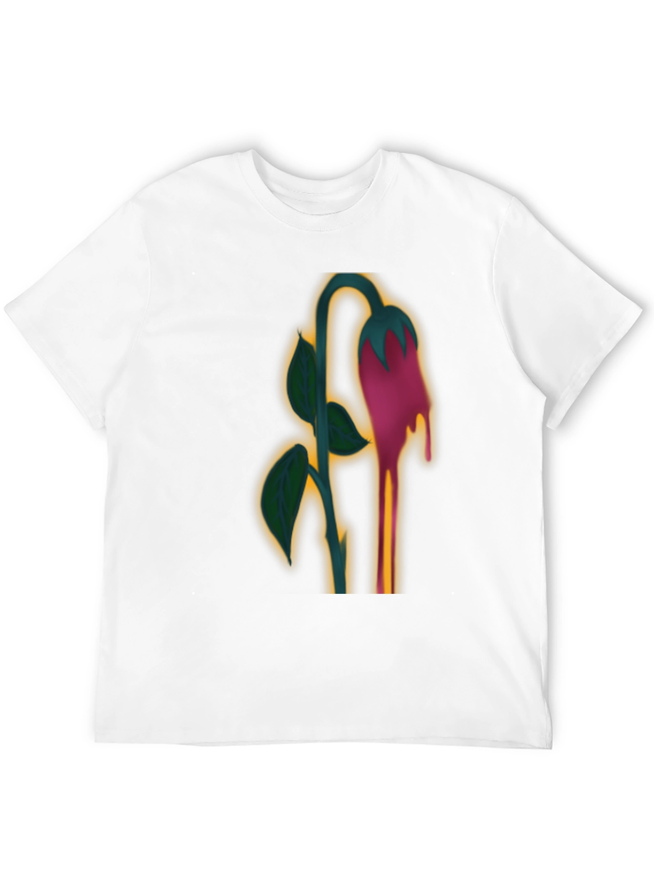 Unique Dripping Flower Graphic T-Shirt