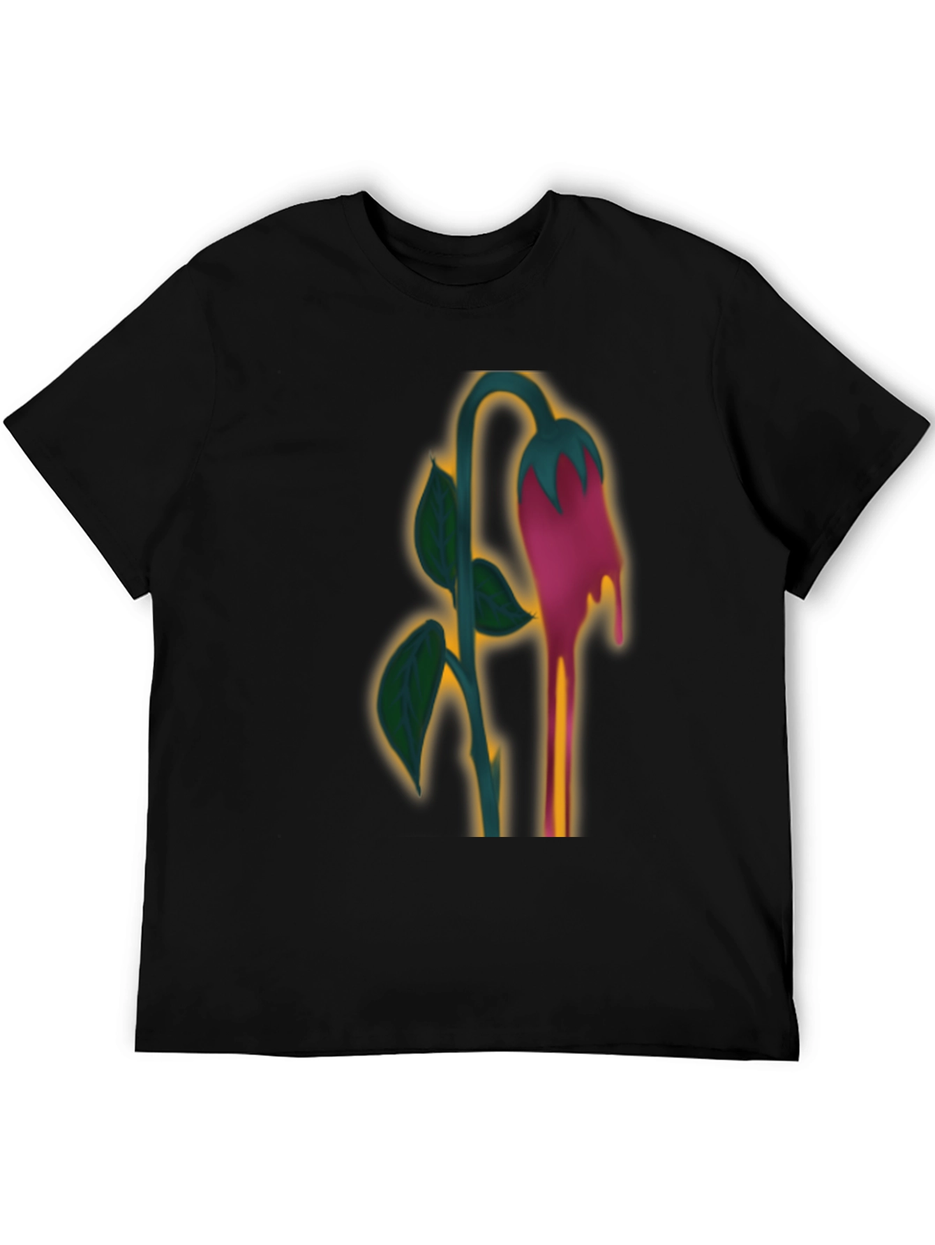 Unique Dripping Flower Graphic T-Shirt