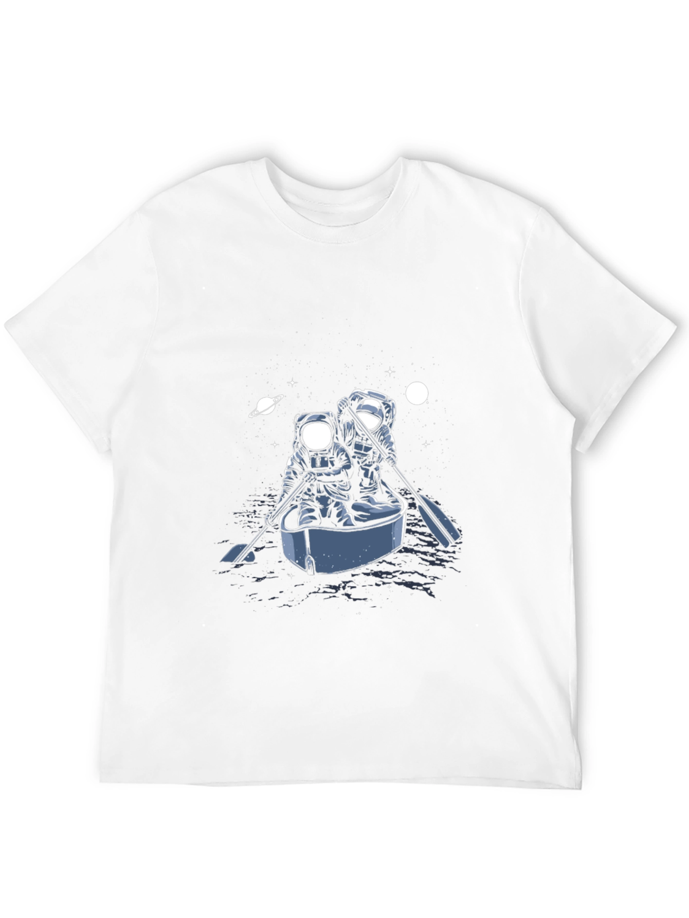 Astronaut Rowboat Graphic Tee - Space Adventure Shirt