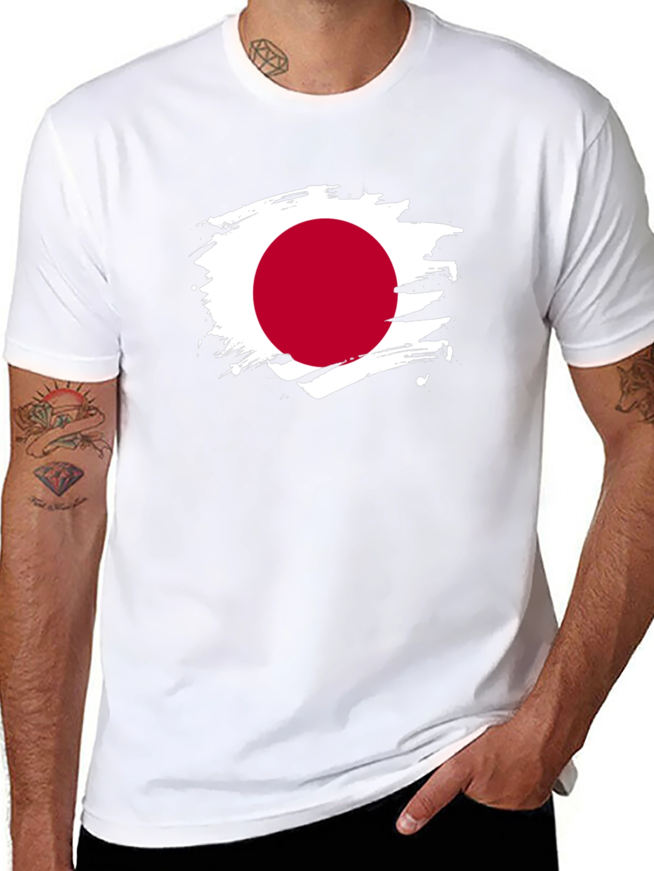 Japan Flag Brushstroke T-Shirt - Unique Graphic Tee