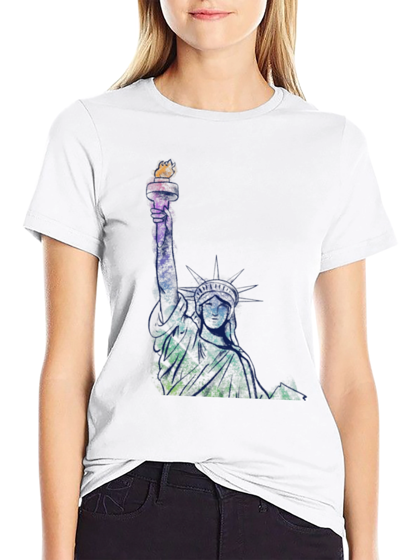 Statue of Liberty Graphic Tee - Black