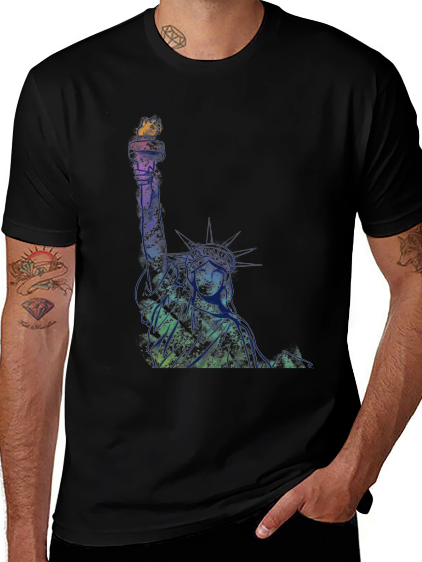 Statue of Liberty Graphic Tee - Black