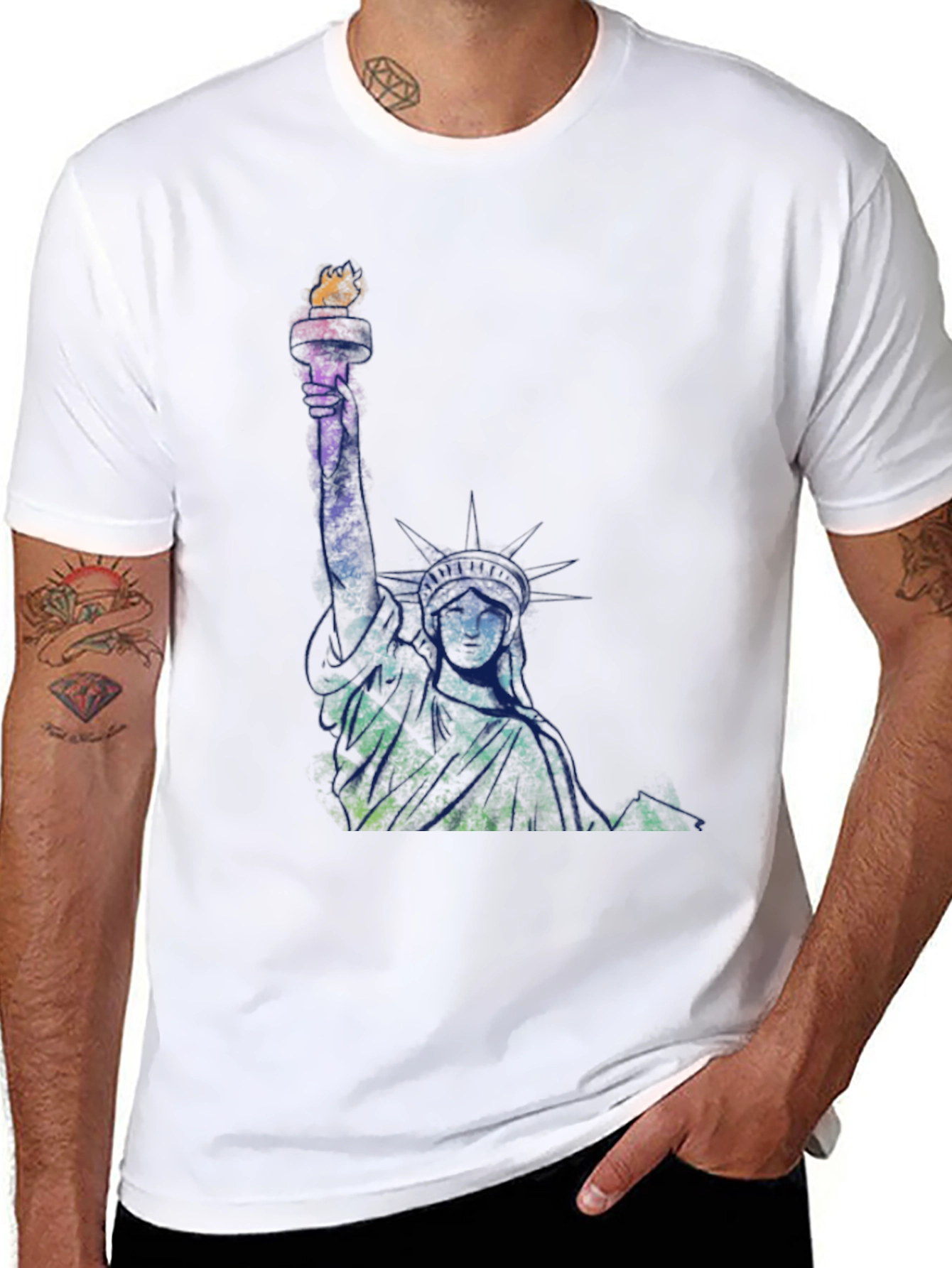 Statue of Liberty Graphic Tee - Black