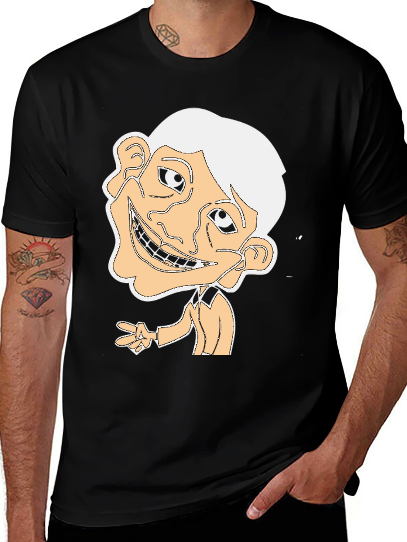 Troll Face Graphic Tee - Black Cotton Shirt