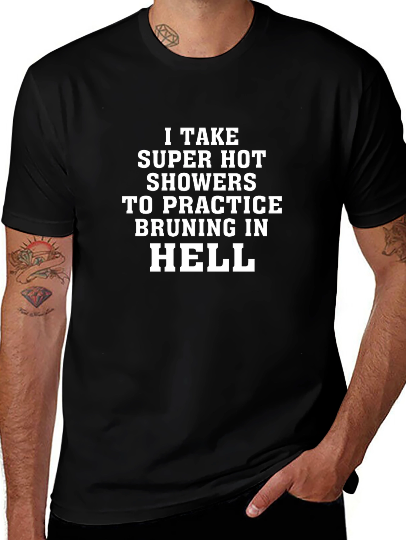 Funny Hot Showers in Hell Graphic Tee