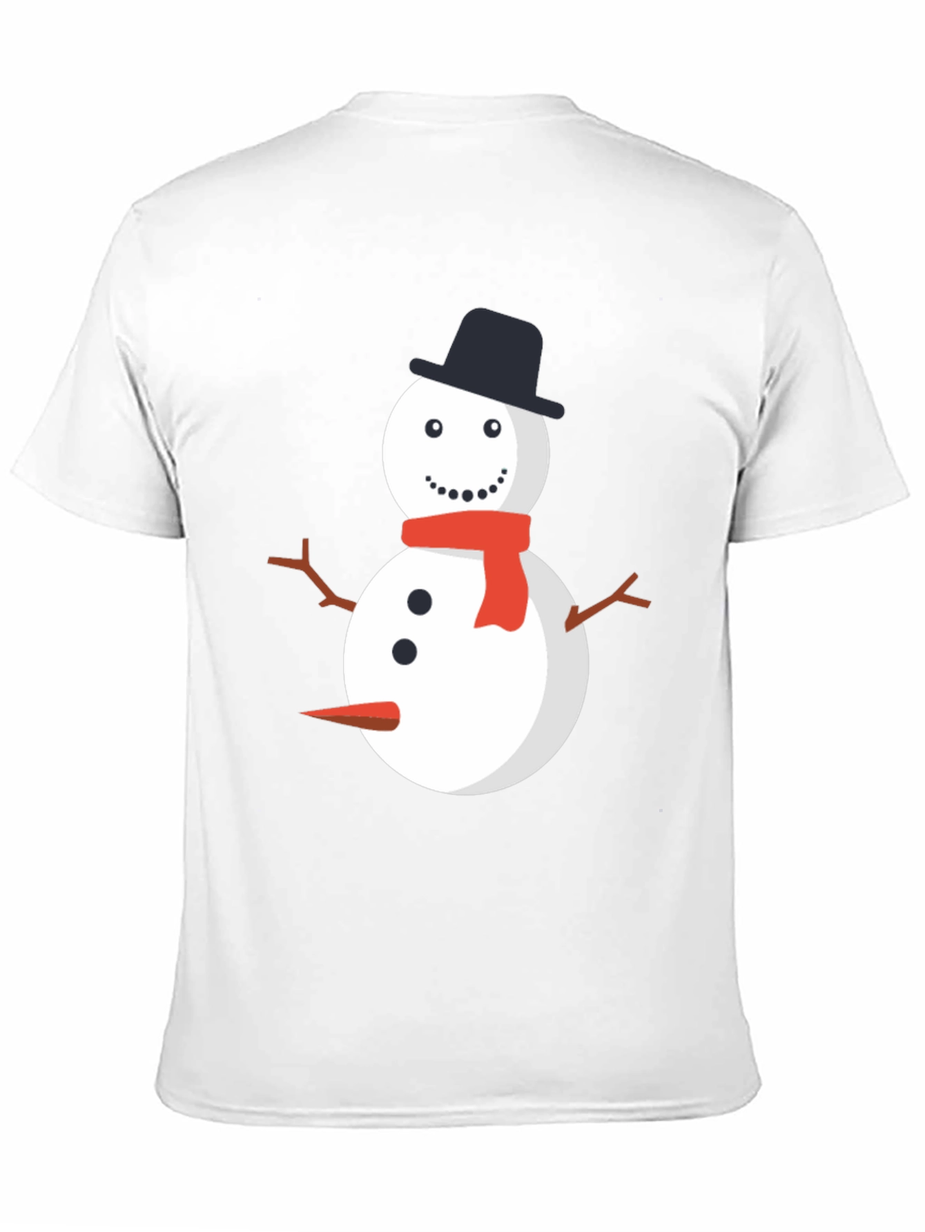 Snowman Graphic Tee - Black Cotton Holiday Shirt
