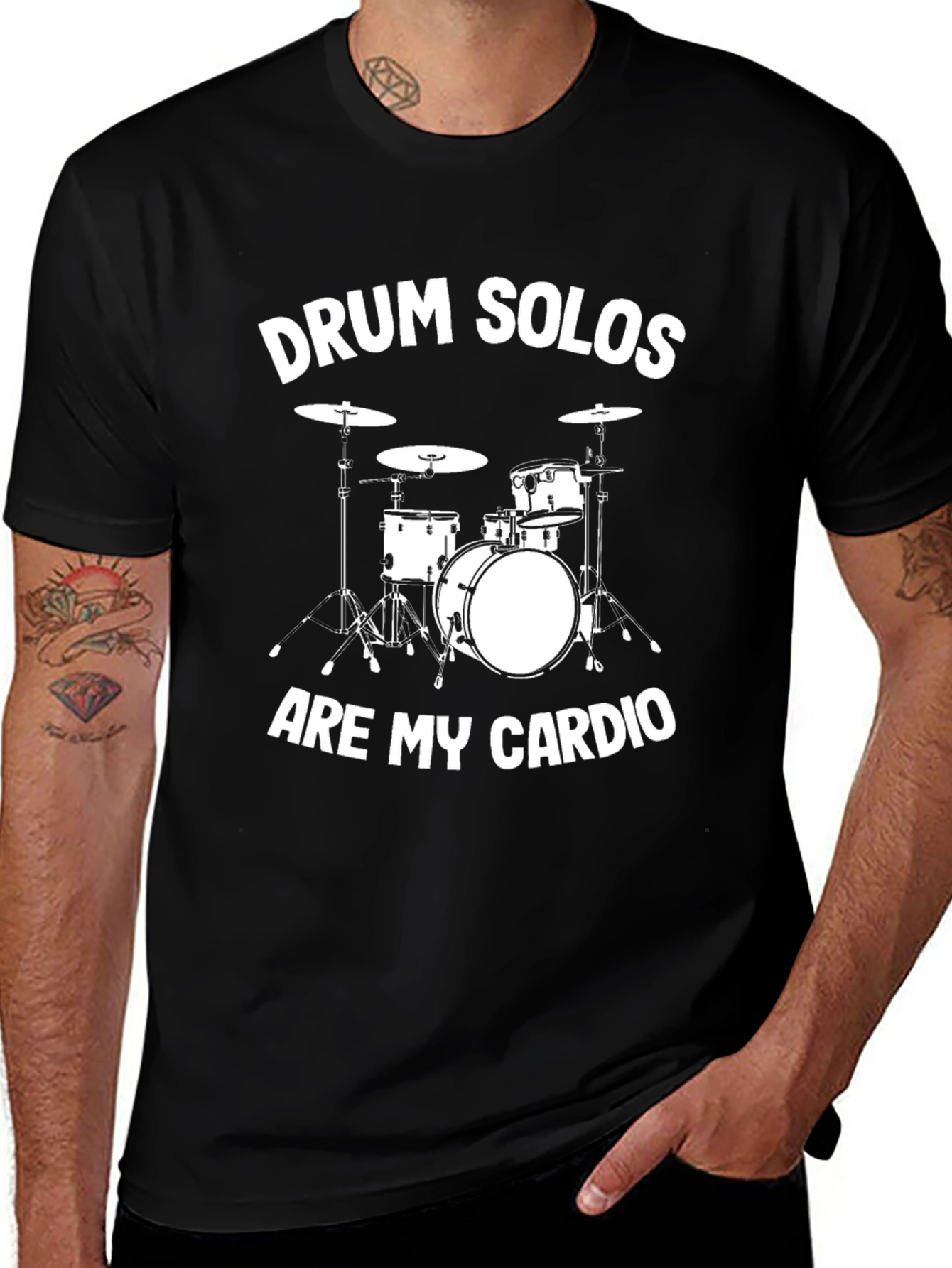 Drum Solos Cardio Black Graphic Tee