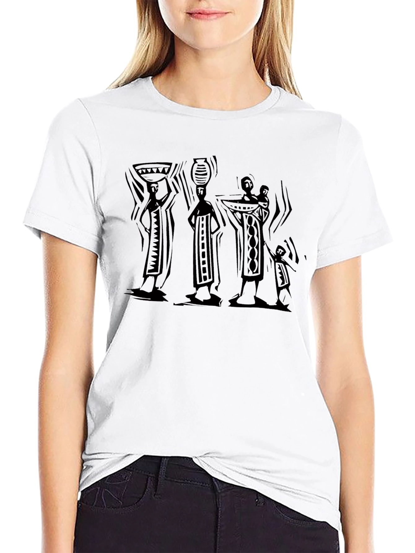 Tribal Print Black T-Shirt