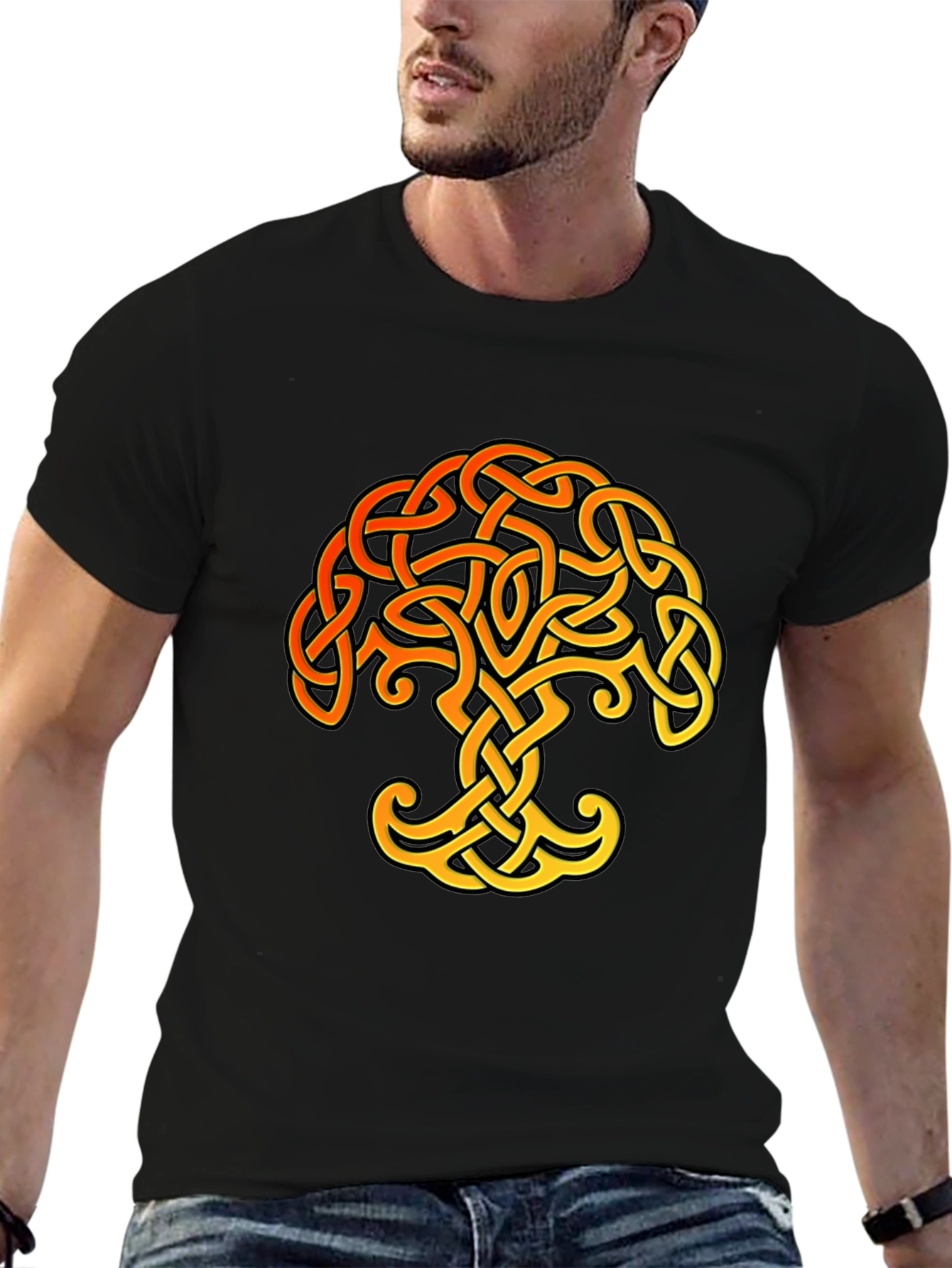 Celtic Knot Tree of Life Black T-Shirt