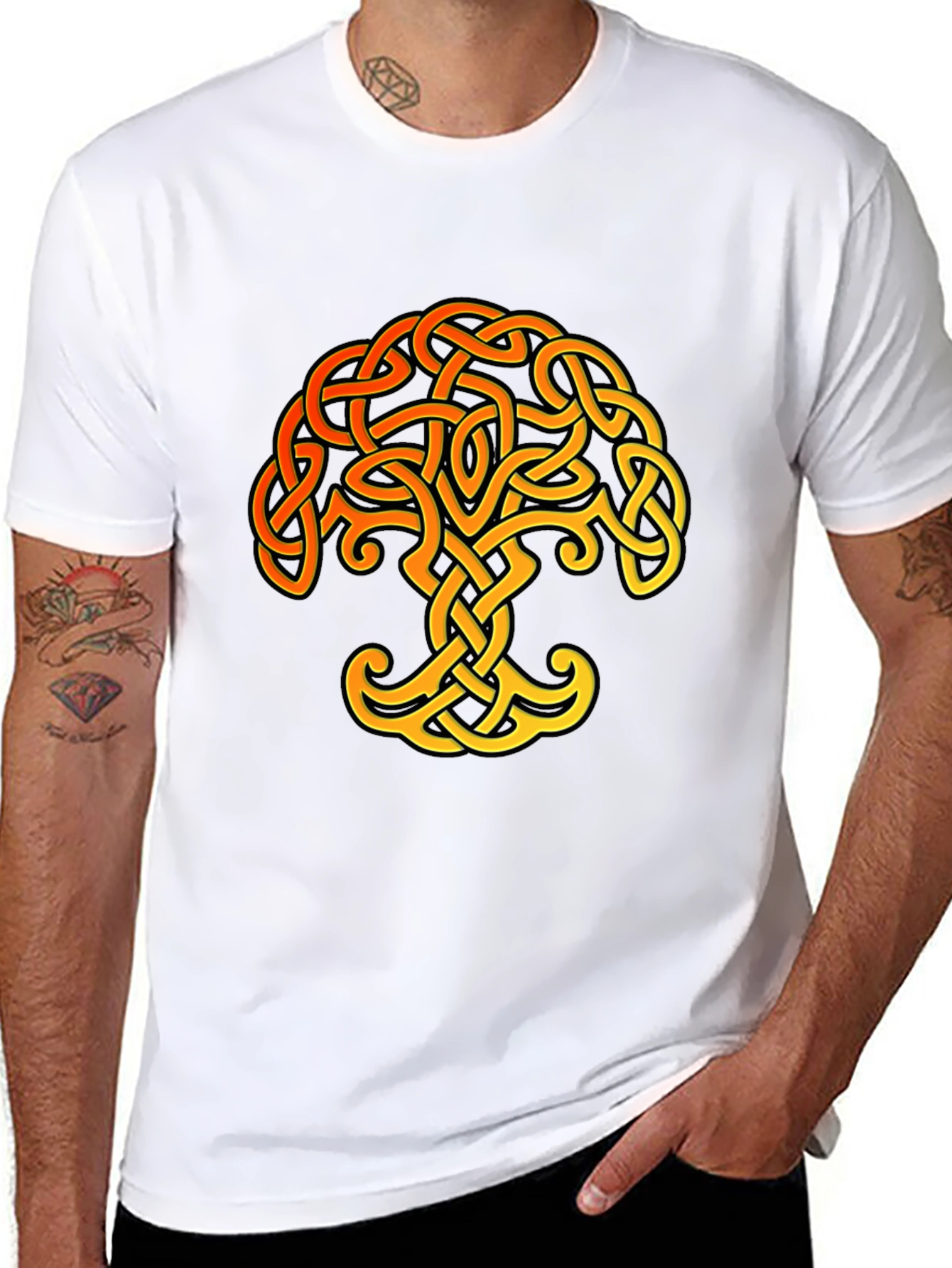 Celtic Knot Tree of Life Black T-Shirt