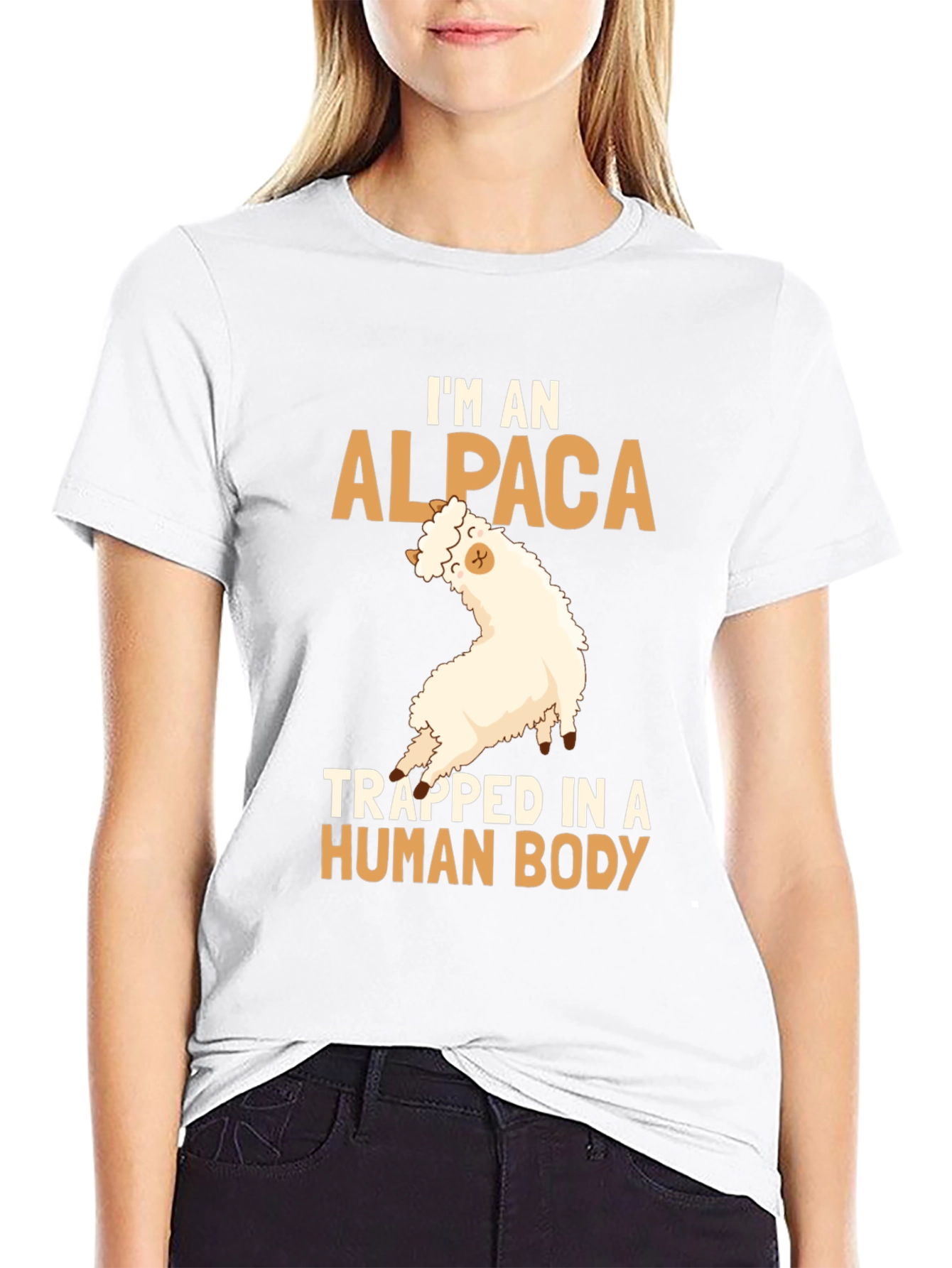 Alpaca in Human Body Funny T-Shirt