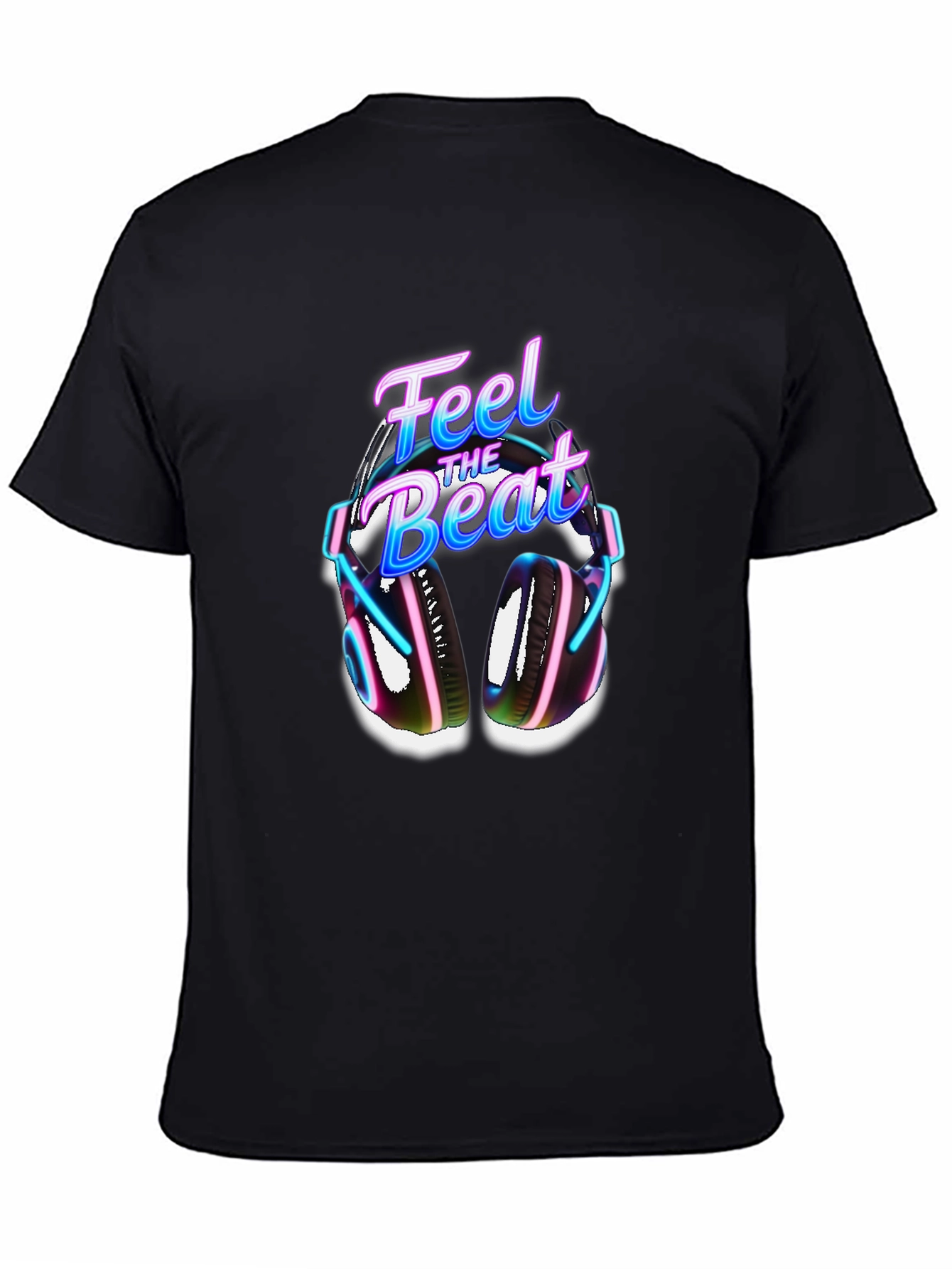 Feel The Beat Graphic Tee - Black Cotton Blend