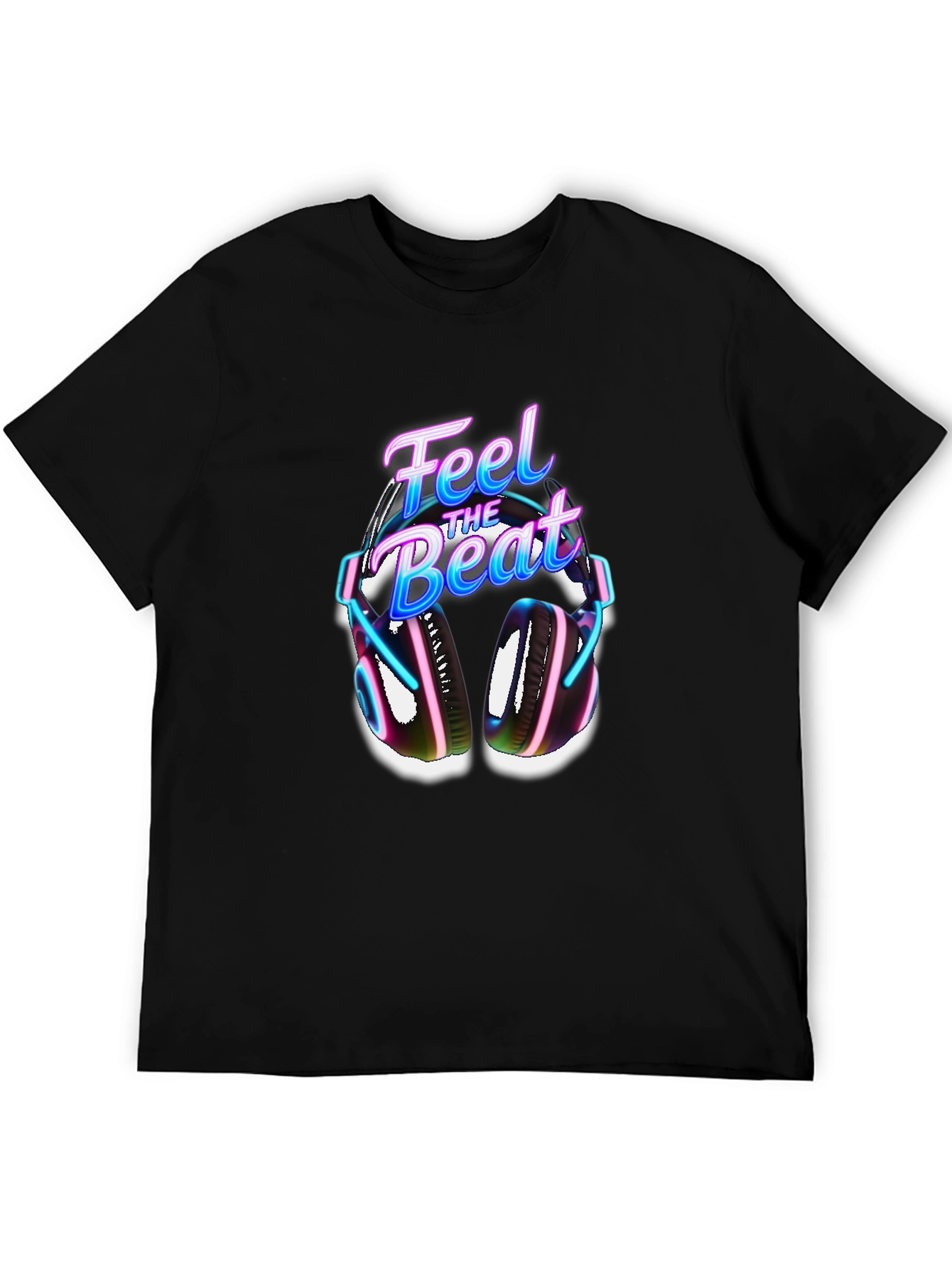 Feel The Beat Graphic Tee - Black Cotton Blend
